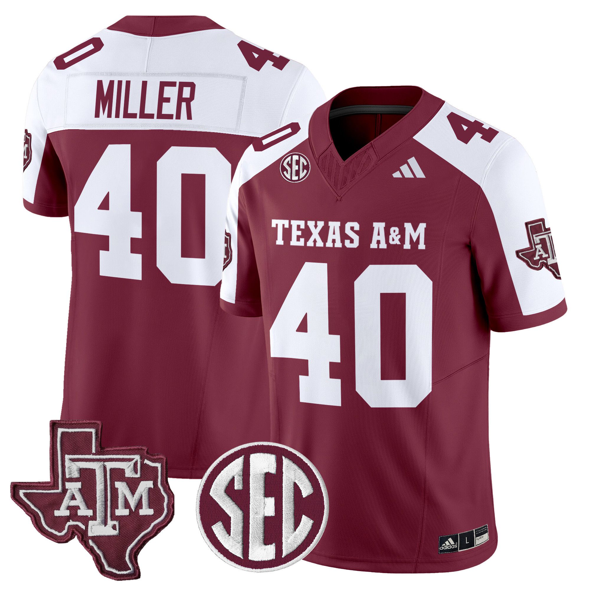 Men Texas A&M Aggies #40 Miller Red 2024 Vapor Limited NCAA Jersey->ncaa teams->NCAA Jersey